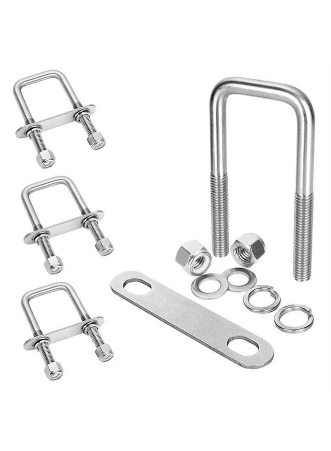 4Pack Square U-Bolts, 304 Stainless Steel U Bolts M12 with Washers & Nuts for Replacement Parts and Accessories for Ski Boat, Fishing Boat or Sailboat Trailer(115) - Image 1