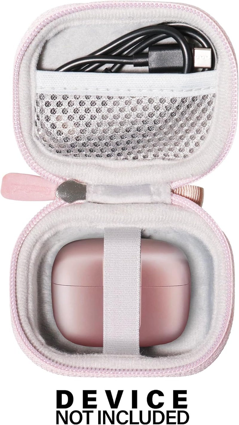 CaseSack Case for TAGRY X08 Bluetooth Headphones True Wireless Earbuds 60H, mesh Pocket for Charge Cable (Rose Gold) - Image 4
