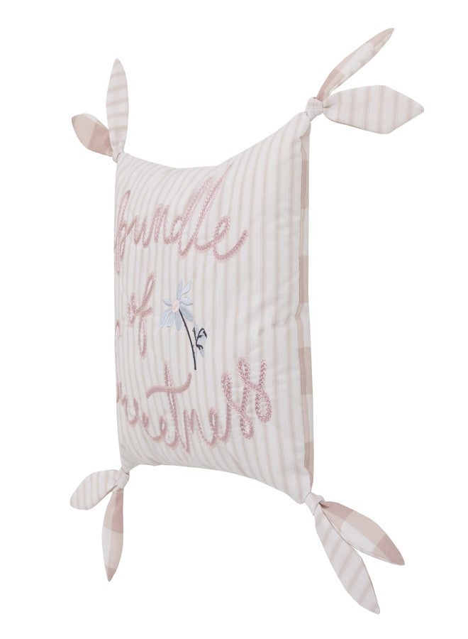 NoJo Farmhouse Chic Pink and White Decorative Pillow, Baby - Image 2