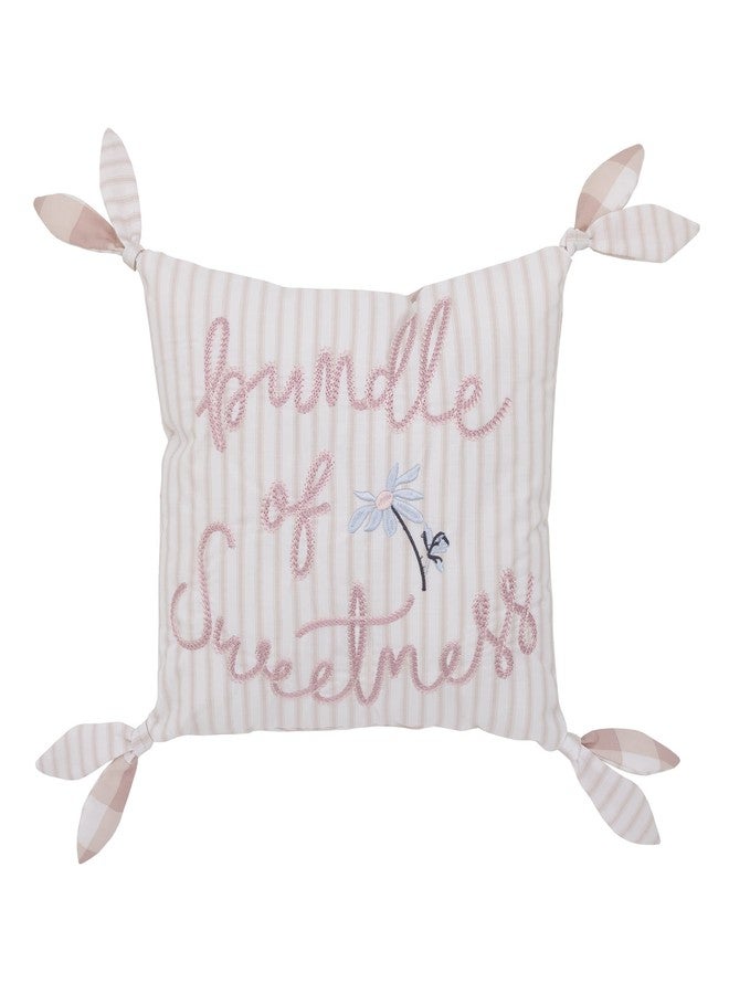 NoJo Farmhouse Chic Pink and White Decorative Pillow, Baby - Image 1