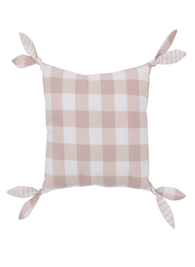 NoJo Farmhouse Chic Pink and White Decorative Pillow, Baby - Image 3
