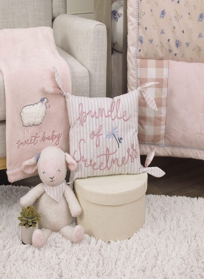 NoJo Farmhouse Chic Pink and White Decorative Pillow, Baby - Image 4