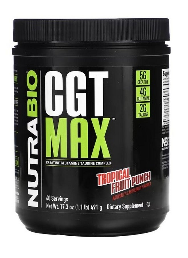 NutraBio - CGT Max Tropical Fruit Punch 1.1 lb 491 g - Image 1