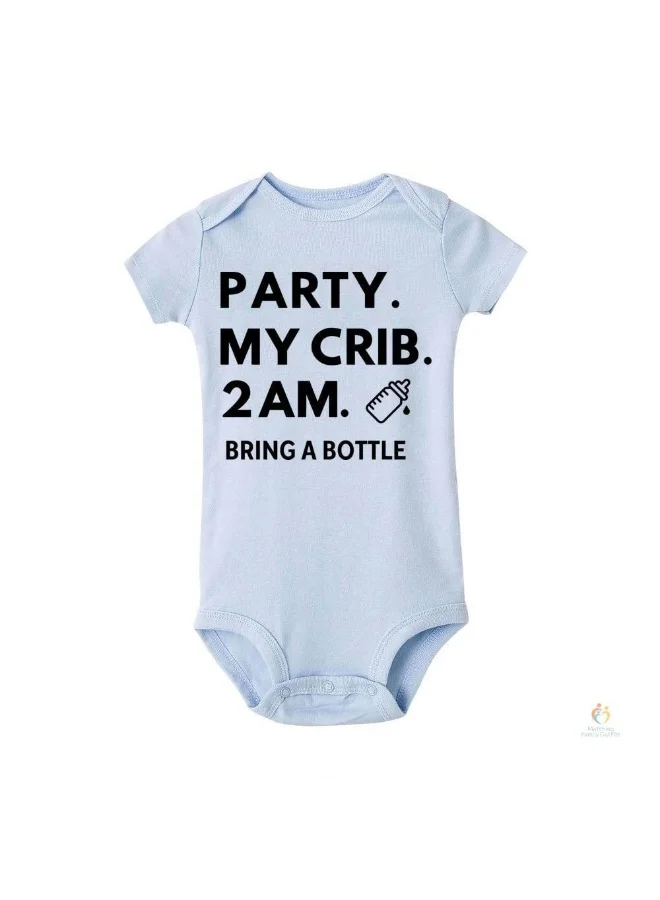 ماتشينج فاميلي اوتفيتس بدلة طفل قطنية بطباعة "الحفلة في سريري" – بدلة مطبوعة ناعمة وقابلة للتنفس للمواليد الجدد، مثالية كزي يومي للطفل، وكهدية لحفلات استقبال المواليد، وملابس يومية لطيفة