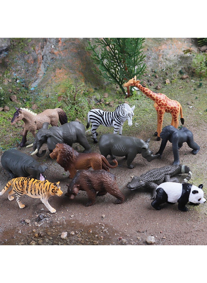 Simulation Cognitive Mini Giraffe Zebra Panda Gorilla Lion Elephant Wildlife Set Model Ornaments-Color:JCT 【PY】 Mini Dolphin Set Of 12