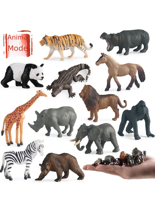 Simulation Cognitive Mini Giraffe Zebra Panda Gorilla Lion Elephant Wildlife Set Model Ornaments-Color:JCT 【PY】 Mini Dolphin Set Of 12