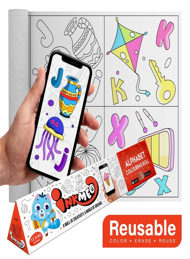 Inkmeo | Alphabet Wall Colouring Roll | AR Enabled | Interactive Educational Learning Chart | for Kids | of All Ages | Best Gift | Size (12 X 84 Inches) | Letter Recognition - Image 2