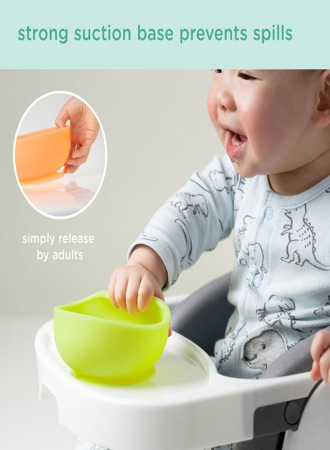 Olababy 100% Silicone Suction Bowl with Lid for Independent Feeding | First Stage Self Feeding Essential for Toddlers and Kids| Baby Led Weaning Snack Feeder | Food Container and Storage | (Kiwi) - Image 2