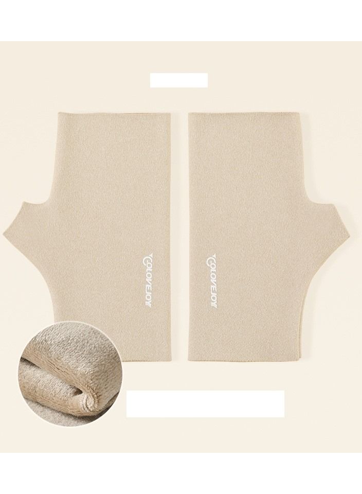 Thin Windproof And Cold Proof Warm Leaky Finger Lady Gloves