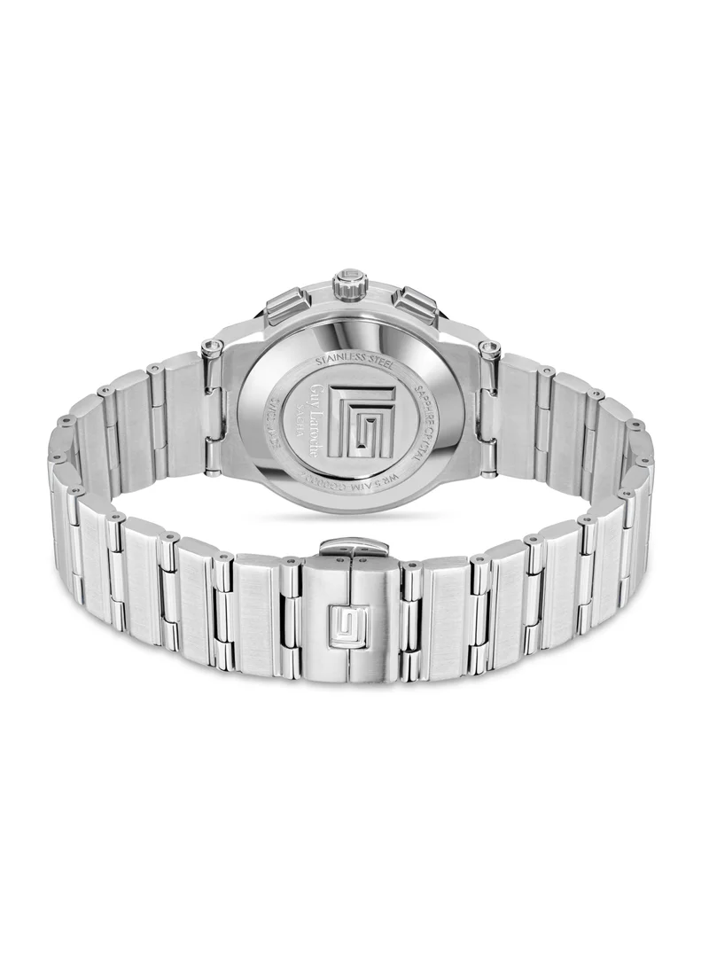 Guy Laroche Sacha Watch for Men with Silver Stainless Steel Bracelet 42 mm 5 Atm