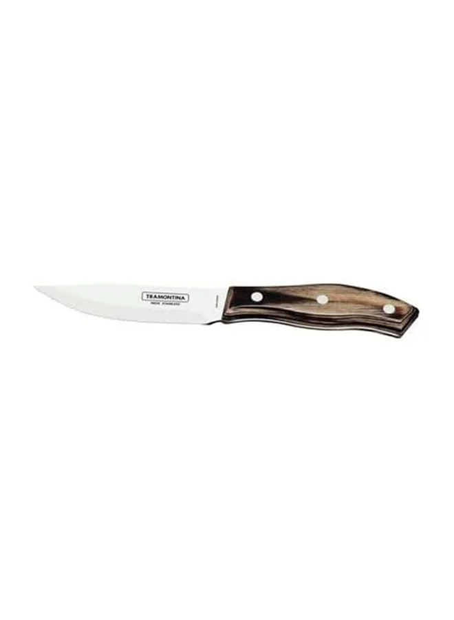 ترامونتينا Tramontina Jumbo Steak Knife with Stainless-Steel Blade and Treated Brown Polywood Handle 5"