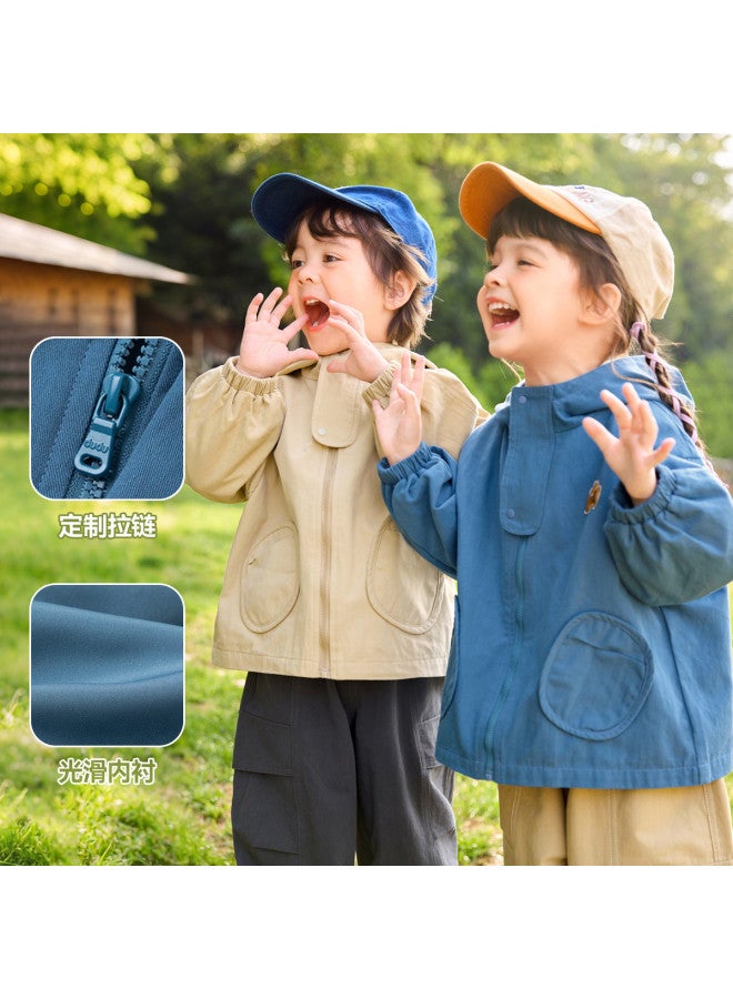 Doodle Home kids' Hooded Jacket - Autumn Cotton Boys' Top & Girls' Windproof Coat Trendy - Image 4