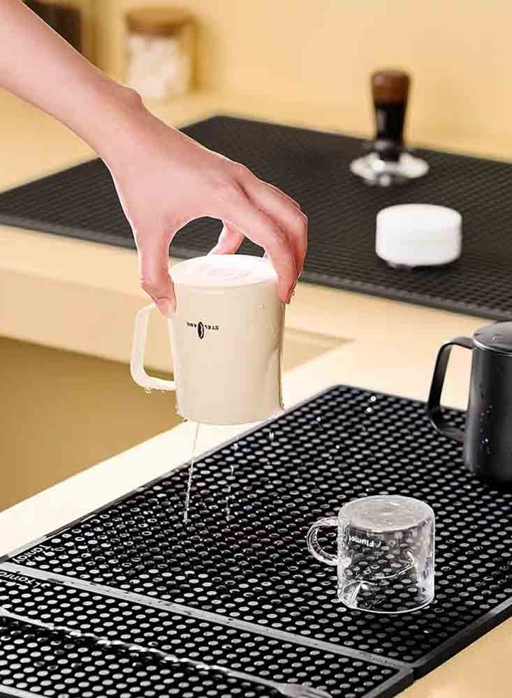 قيادتي القهوة بار حصيرة - للماء بك الجدول حصيرة مع المضادة للانزلاق قبضة ، مقاومة للحرارة وسهلة التنظيف ل كافé ، المطبخ ، متجر الشاي ، الجدول مكان الحصير - اكسسوارات القهوة و كوستر استخدام - Image 1