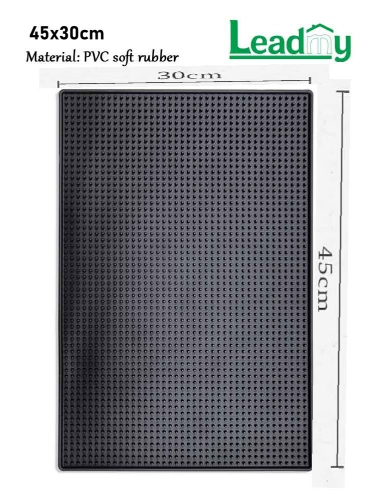 LeadMy 45x30cm Coffee Bar Mat –Waterproof PVC Table Mat with Anti-Slip Grip, Heat Resistant and Easy to Clean for Café, Kitchen, Tea Shop, Table Place Mats – Coffee Accessories & Coaster Use - Image 1