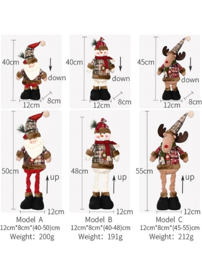 GGEROU Decoration Standing Plush Ornaments, Telescopic Length Standing Doll for Table Fireplace Home Decoration - Image 3