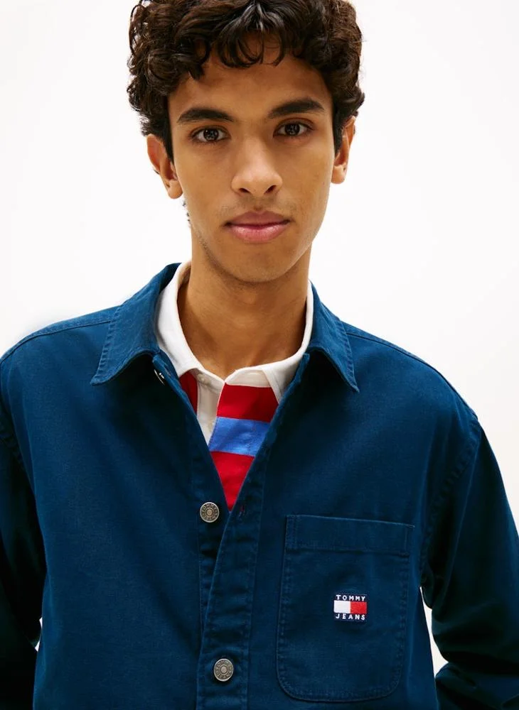 TOMMY JEANS  Oversized Fit Patch Pocket Overshirt for Men | Best Price UAE