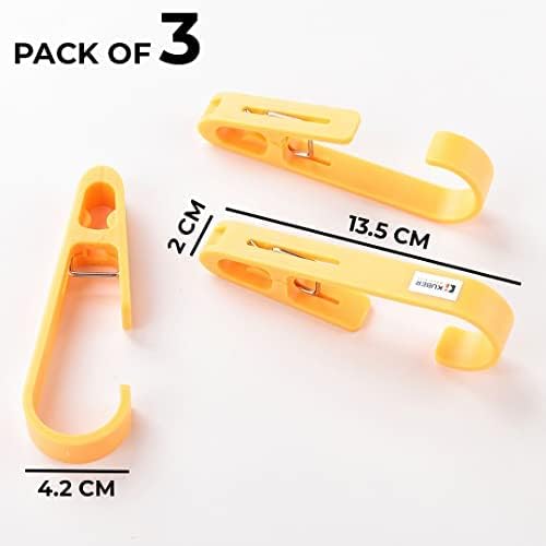 Kuber Industries Kuber Industries Multipurpose Bar Hooks Pins for Laundry Kitchen WardrobeABS77024YPack of 3Yellow - Image 3