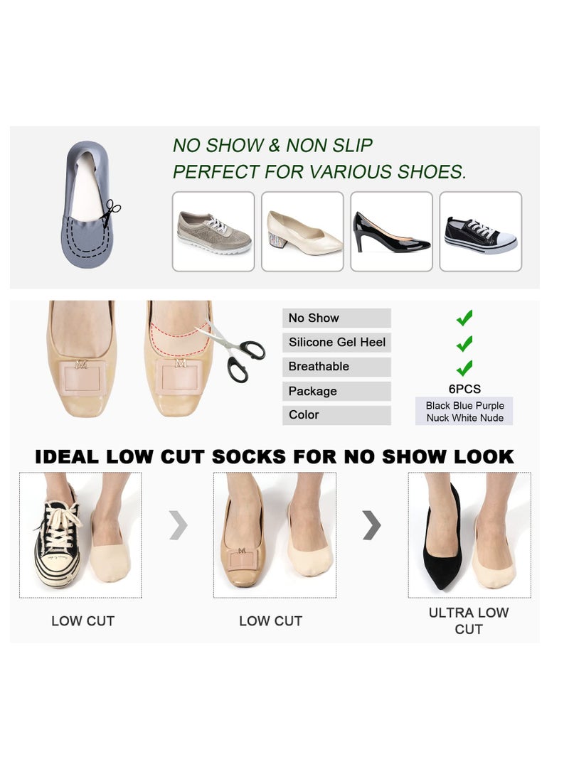 SYOSI - 6 Pairs No Show Lace Socks for Women, Ladies Low Cut Liner Invisible Socks, Non slip Soft Breathable Ankle Socks Boat Socks for Loafers Sneakers Flats Boat Shoes - Image 1