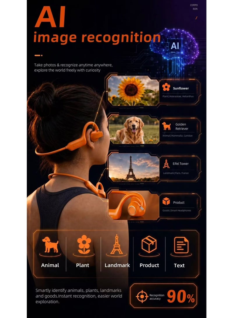 BlueFire 2026 AI Smart Translation Earbuds with 8MP Camera & 800W Photo/Video – Real-Time Voice Translator for 156 Languages, Noise Reduction, Sports & Travel Wireless Bluetooth Headphones - Image 5