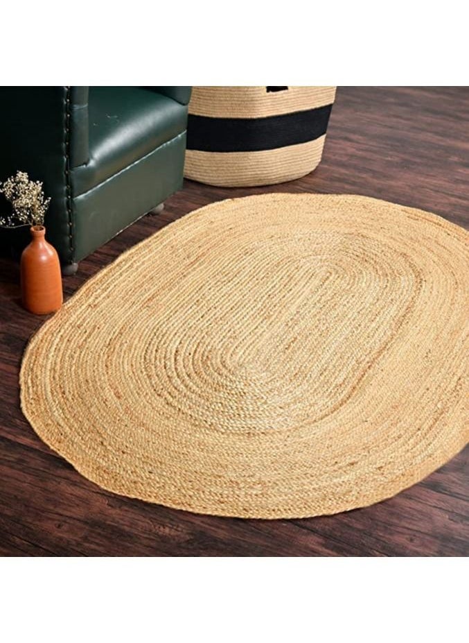 LINGWEI Oval Shape Jute Rug Carpet Door Mat Area Rug Carpet For Home Living room Bedroom  - Image 4