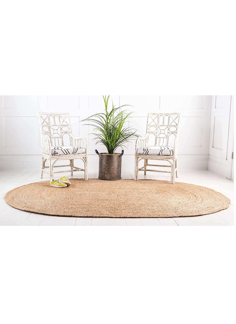 LINGWEI Oval Shape Jute Rug Carpet Door Mat Area Rug Carpet For Home Living room Bedroom  - Image 2