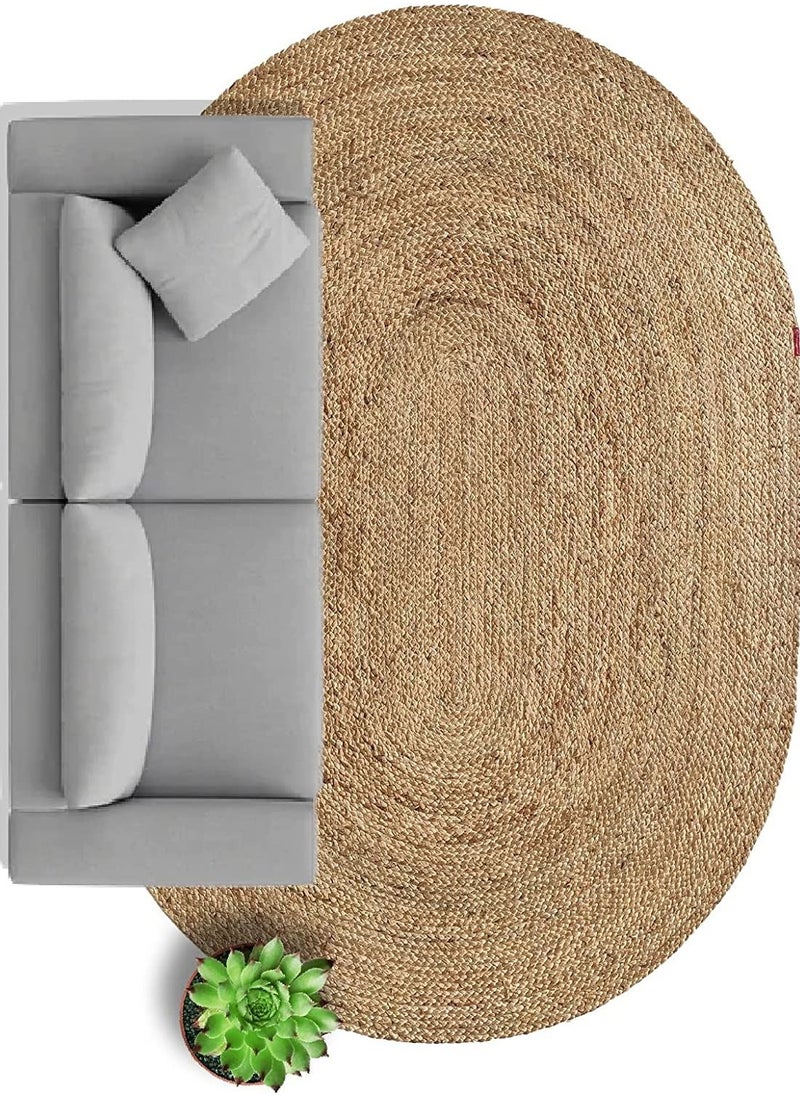 LINGWEI Oval Shape Jute Rug Carpet Door Mat Area Rug Carpet For Home Living room Bedroom  - Image 3