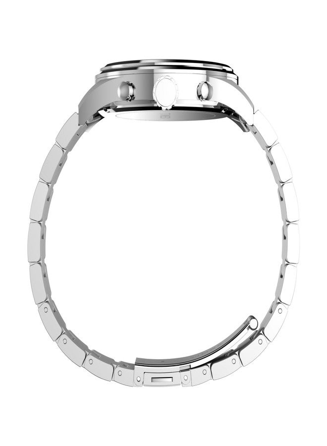Timex Men's Dress Chronograph 43mm Watch - Silver-Tone Bracelet Black Dial Silver-Tone Case, Silver - Image 2