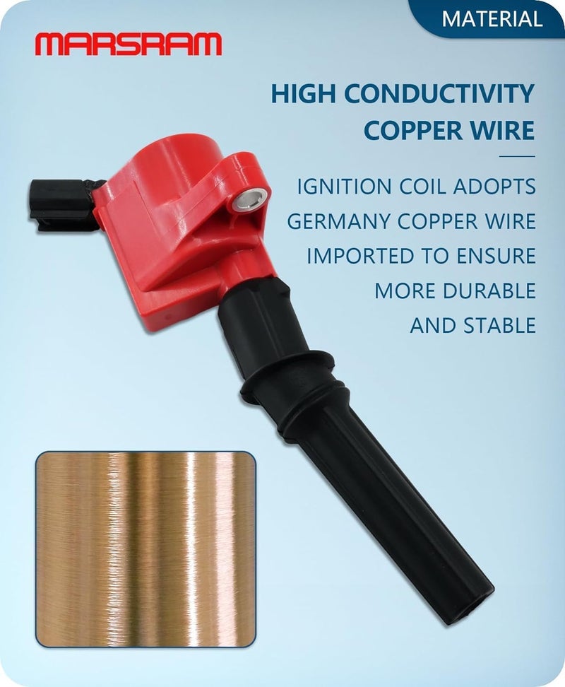 Marsram Ignition Coil Pack DG508 & Spark Plugs SP479 Double Iridium for 2000 2001 2002 2003 2004 2005 2006 2007 2008 Ford F150 F250 F350 Lincoln Town Mercury 1998-2011 DG457 SP493 4.6L 5.4L V8 - Image 5