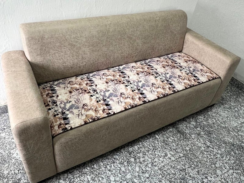 FABANE polycotton Printed Sofa Seat Cover for 5 Seater with Heavy Antiskid Backing Machine Washable Sofa Seat Runner for Couch 1 Piece 22 x 48 Inches1 Piece 22 x 68 Inches Brown Leaves - Image 2