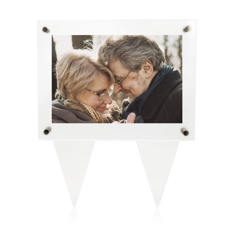 Suaific Suaific 5x7 Waterproof Picture Frame for Grave  Acrylic Outdoor Memorial Cemetery Decorations Garden Marker 
