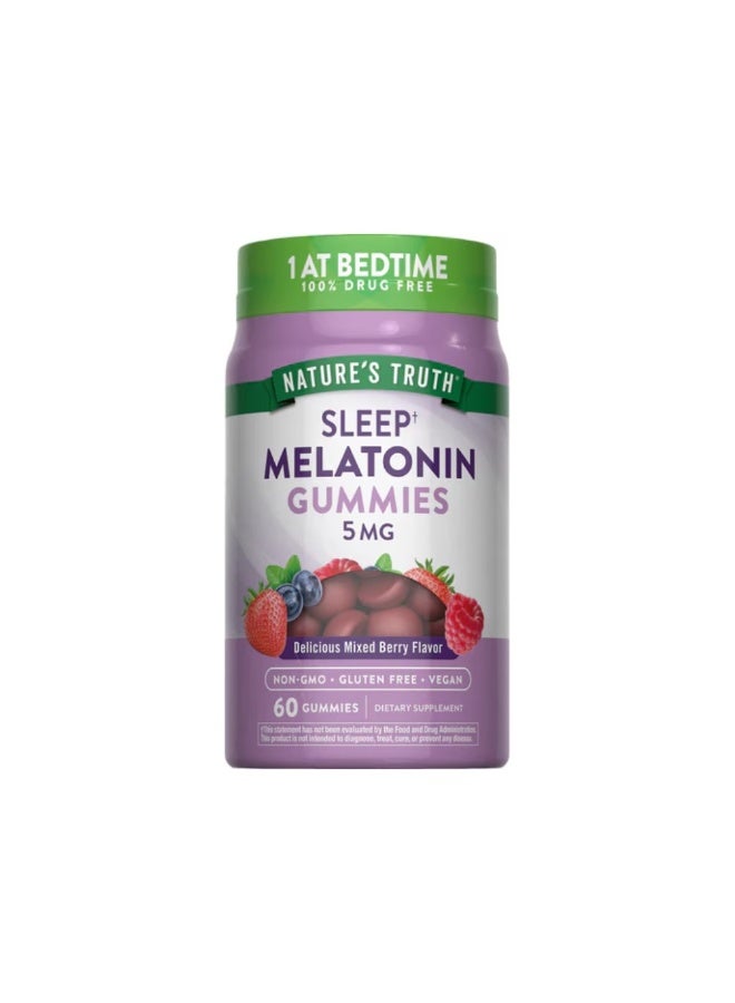 NT Nature's Truth Sleep Melatonin 5mg Mixed Berry - 60 Gummies - Image 1