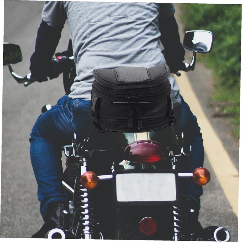 Waterproof Motorcycle Tail Bag and Helmet Holder Pouch Multipurpose Motorbike Backseat Storage Saddle Bag for Outdoor Riding and Powersports - Image 4