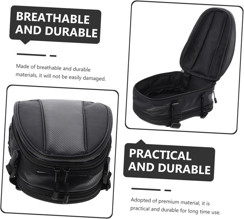 Waterproof Motorcycle Tail Bag and Helmet Holder Pouch Multipurpose Motorbike Backseat Storage Saddle Bag for Outdoor Riding and Powersports - Image 3