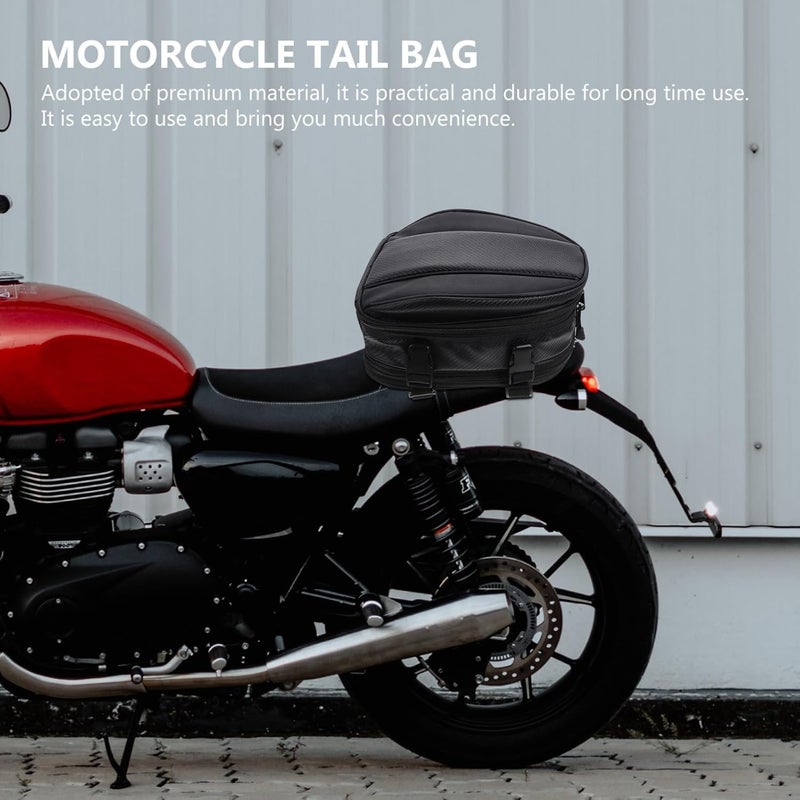 Waterproof Motorcycle Tail Bag and Helmet Holder Pouch Multipurpose Motorbike Backseat Storage Saddle Bag for Outdoor Riding and Powersports - Image 5