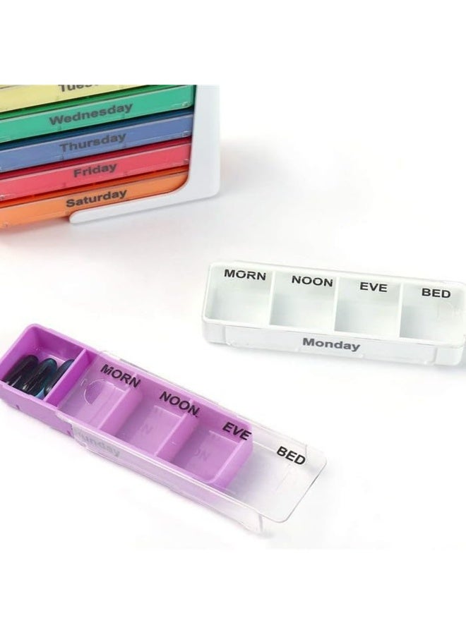 7-Day Pill Organizer with Push Button - Weekly Medicine Storage Box for Pills, Tablets & Vitamins (BPA-Free, Compact, Portable for Home & Travel) - Image 4