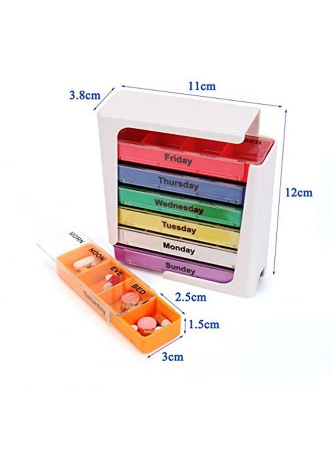 7-Day Pill Organizer with Push Button - Weekly Medicine Storage Box for Pills, Tablets & Vitamins (BPA-Free, Compact, Portable for Home & Travel) - Image 2