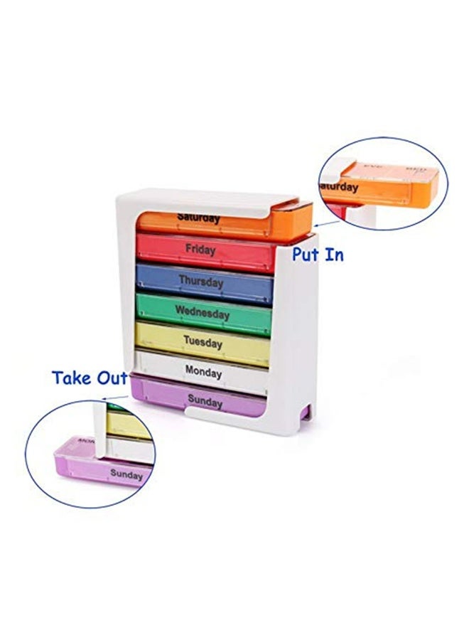 7-Day Pill Organizer with Push Button - Weekly Medicine Storage Box for Pills, Tablets & Vitamins (BPA-Free, Compact, Portable for Home & Travel) - Image 3