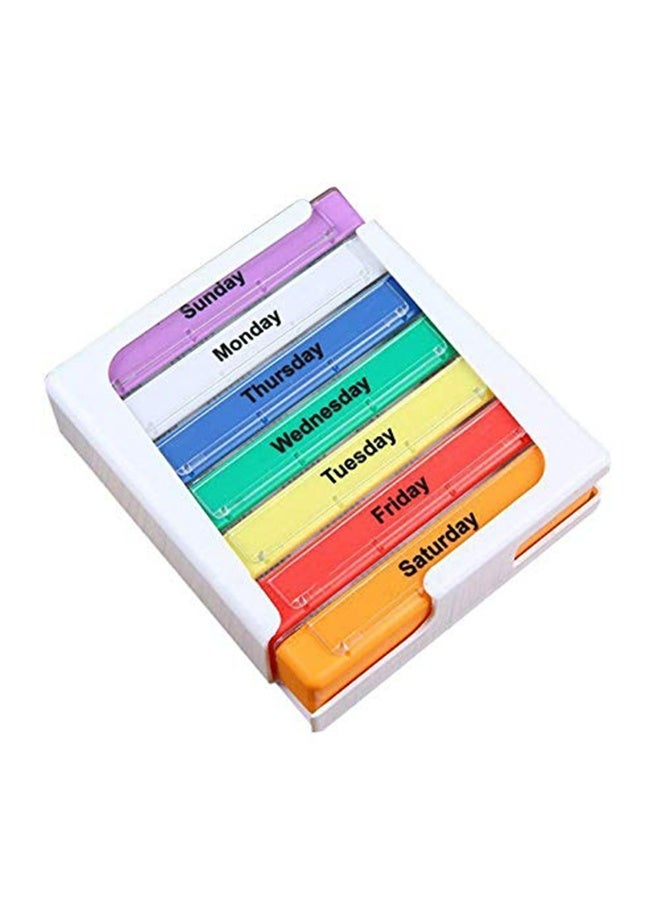 7-Day Pill Organizer with Push Button - Weekly Medicine Storage Box for Pills, Tablets & Vitamins (BPA-Free, Compact, Portable for Home & Travel) - Image 1