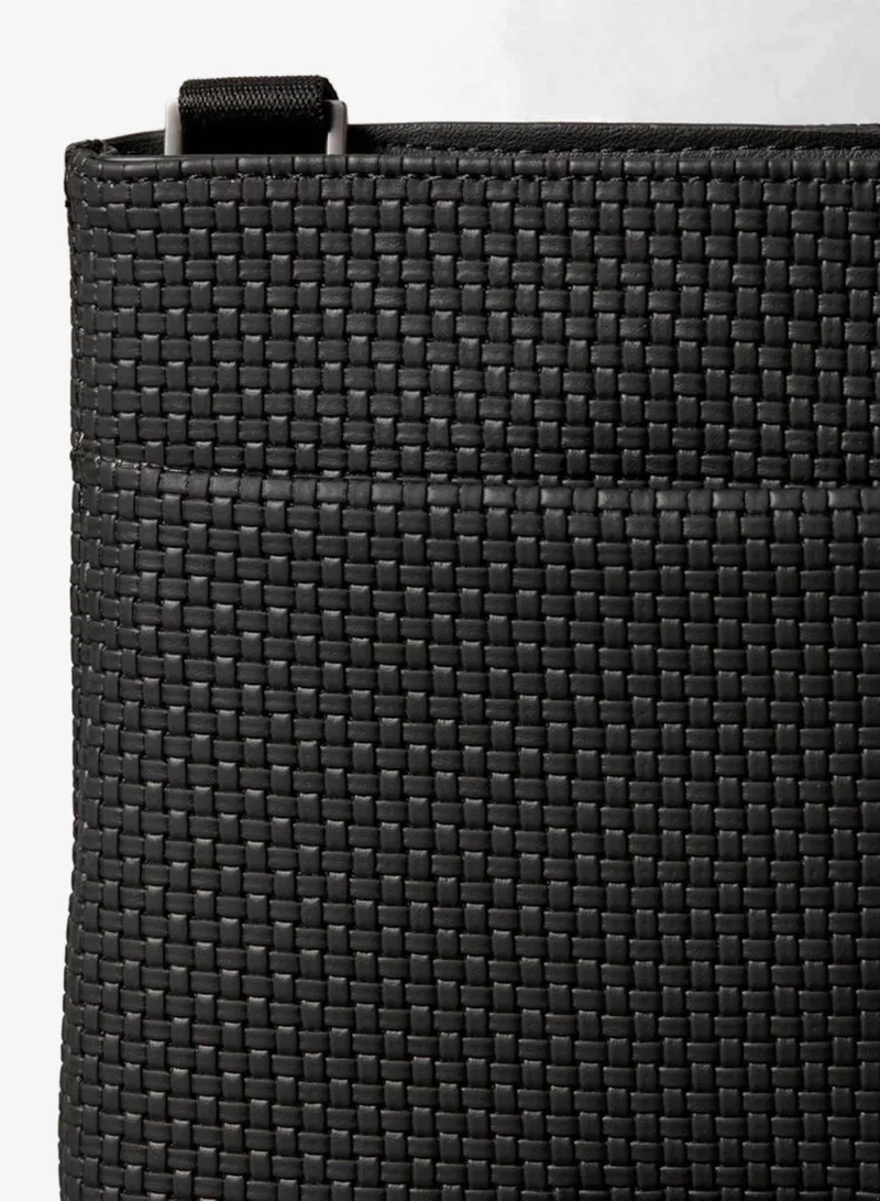 Calvin Klein Black Embossed Woven Flat Pack for Men | Best Price UAE