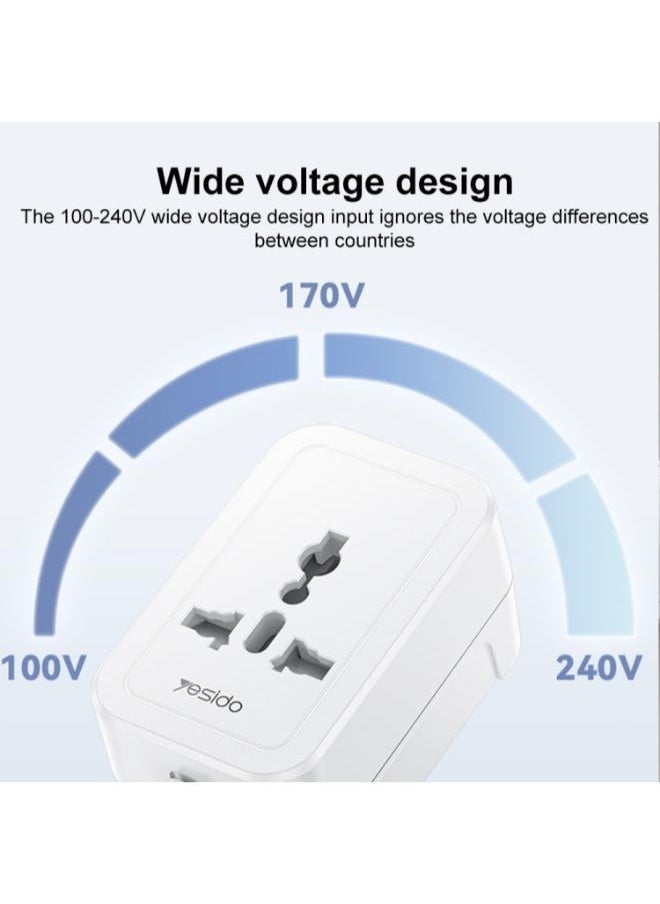 Yesido - MC32 Support 1380W High Power Multi-national Standard Plugs Global Plug Adapter - Image 1