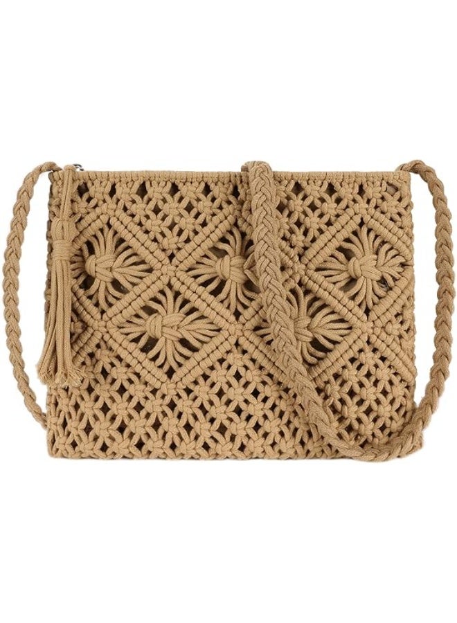 انتيكيانو شنطة مكرمية – ديكور يدوي من القطن – المقاس 25×50 سم - Image 1