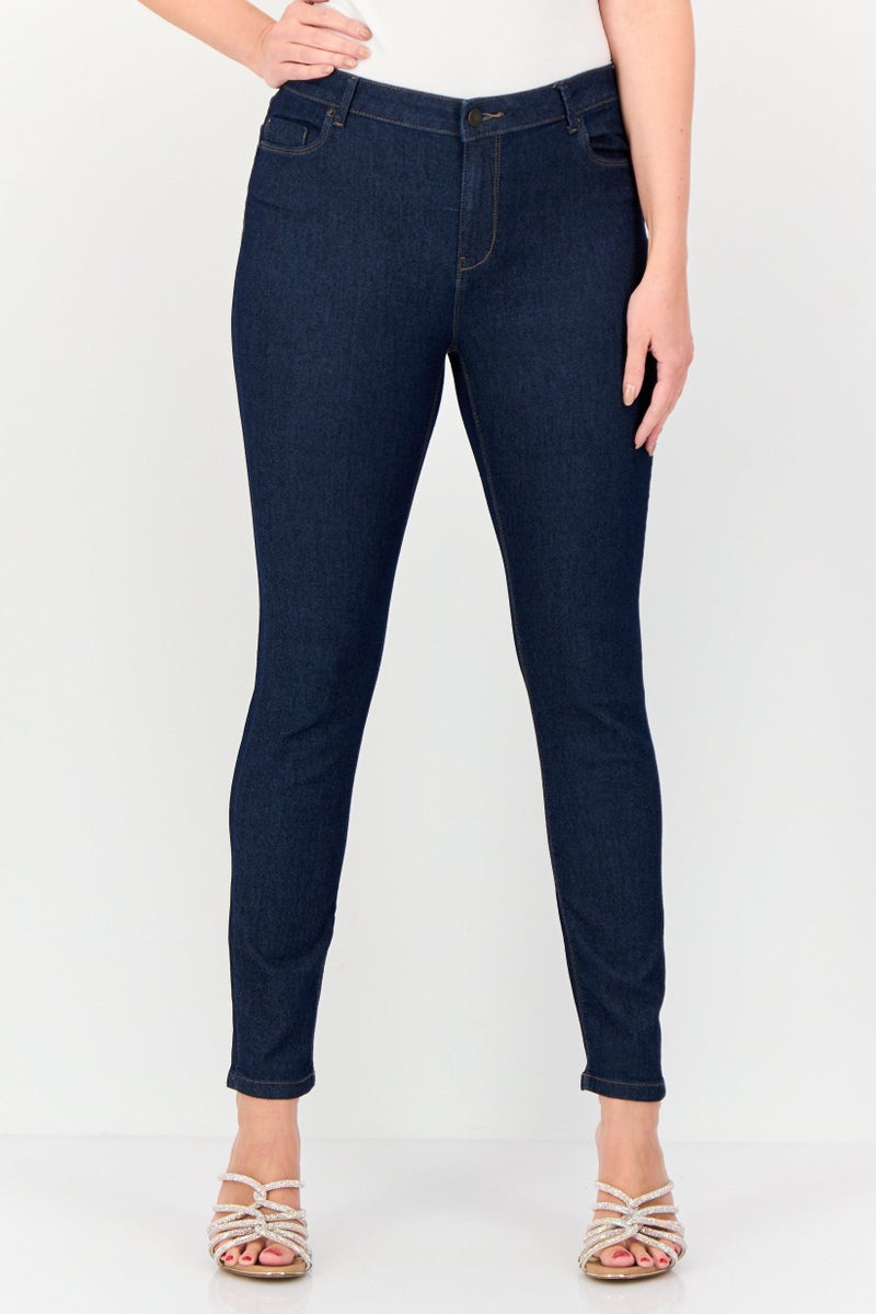 VERO MODA جينز ضيق نسائي من إيسينري بواسطة فيرو مودا، لون كحلي - Image 1