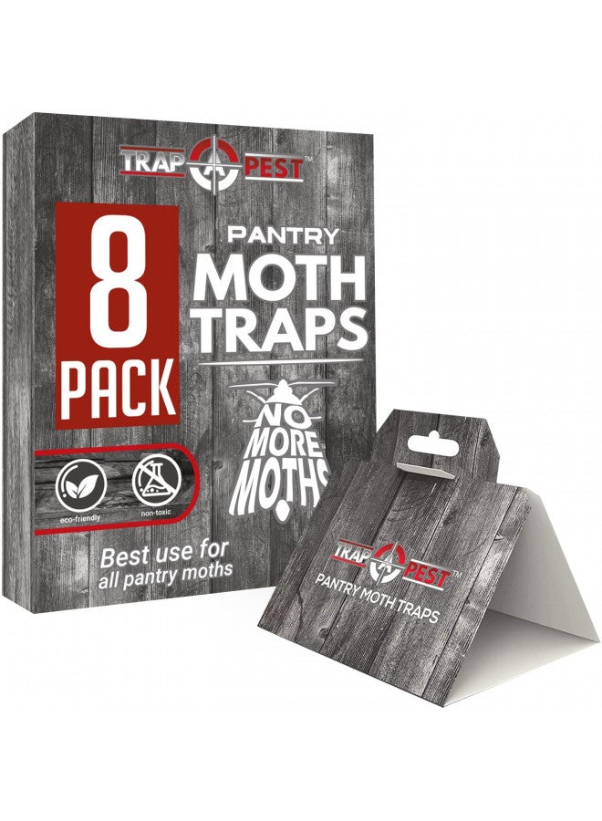 TRAP A PEST 8 Pack Pantry Moth Traps- Safe and Effective for Food and Cupboard- Glue Traps with Pheromones for Pantry Moths  - Image 1