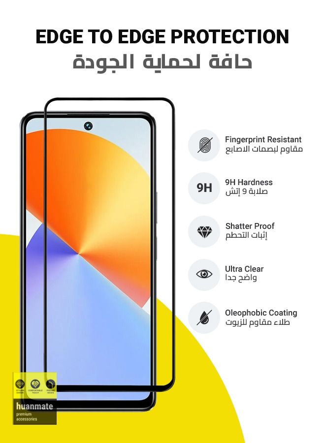 Edge to Edge Full Surface Screen Protector For Infinix Note 30 5G Black/Clear