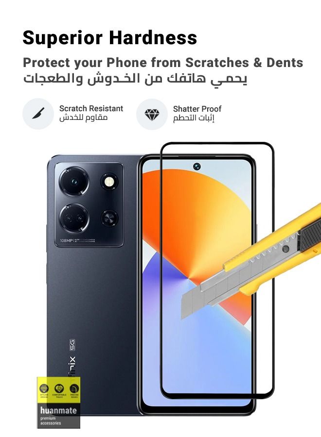 Edge to Edge Full Surface Screen Protector For Infinix Note 30 5G Black/Clear