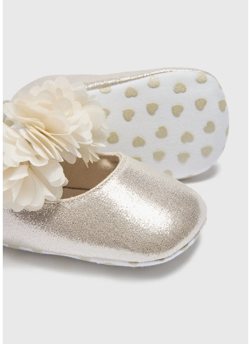 Matalan Baby Gold Corsage Soft Sole Shoes