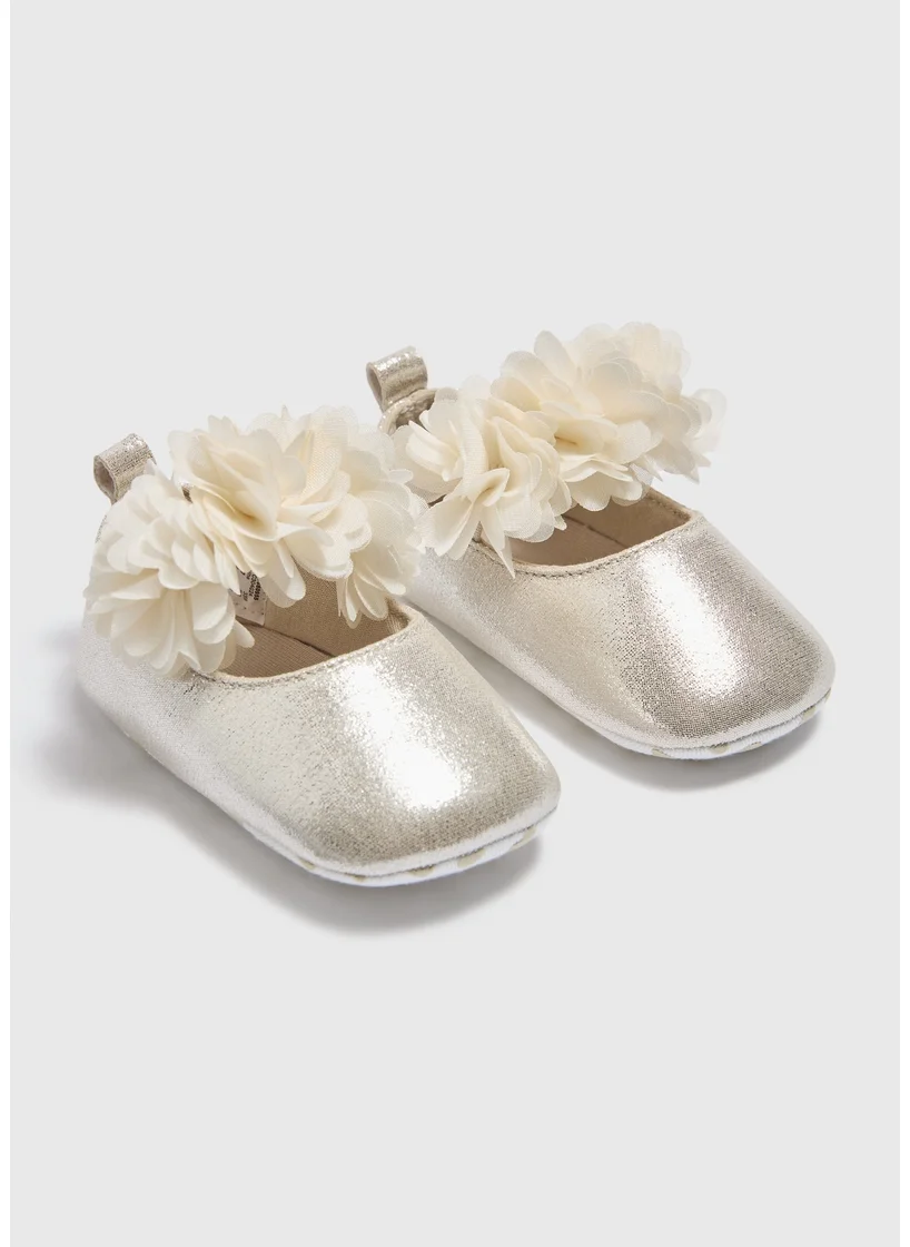 Matalan Baby Gold Corsage Soft Sole Shoes
