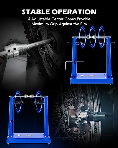 Orion Motor Tech Motorcycle Wheel Balancer & Truing Stand, Tire Balancer Stand for Motorcycle Wheel with Adjustable Truing Pointer, Heavy Duty Bicycle Wheel Truing Stand for Sport Dirt Bike - Image 5