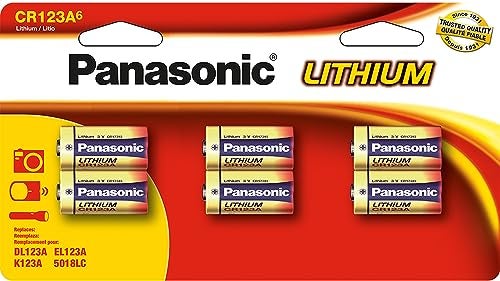 Panasonic Lithium CR-123A 3V Batteries for Flashlights, Digital Cameras, Toys, & Alarm Systems, 6 pack (CR-123PA/6B) - Image 1