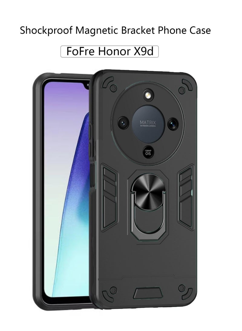 Compatible with Honor X9D Full Protective Case, Compatible with Honor X9D 3 Layer Rugged Shockproof Protective Case with Kickstand,Black - Image 1